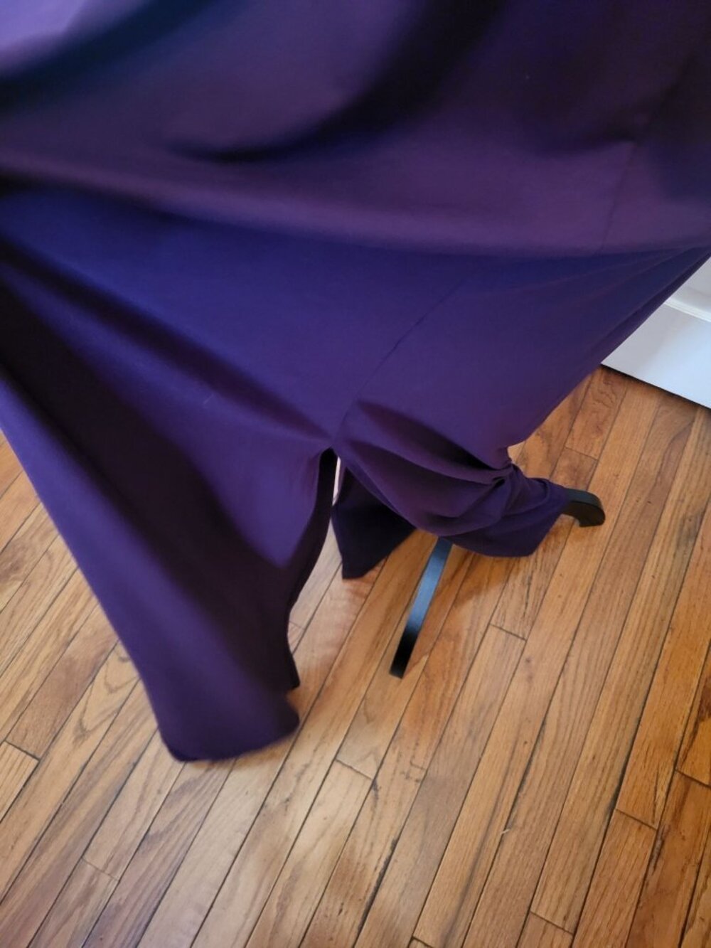 Entro Eggplant Purple Knit Maxi Dress Pleated L Comfort Summer Travel Vacation - Picture 8 of 9